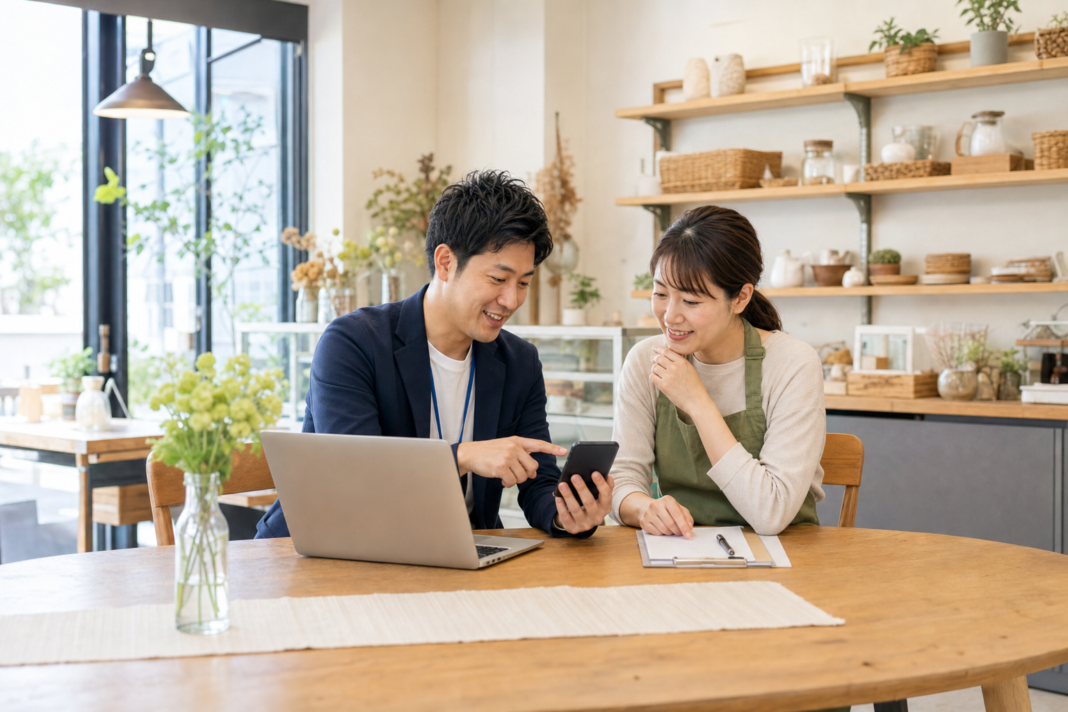 スマホやWebについて相談している様子