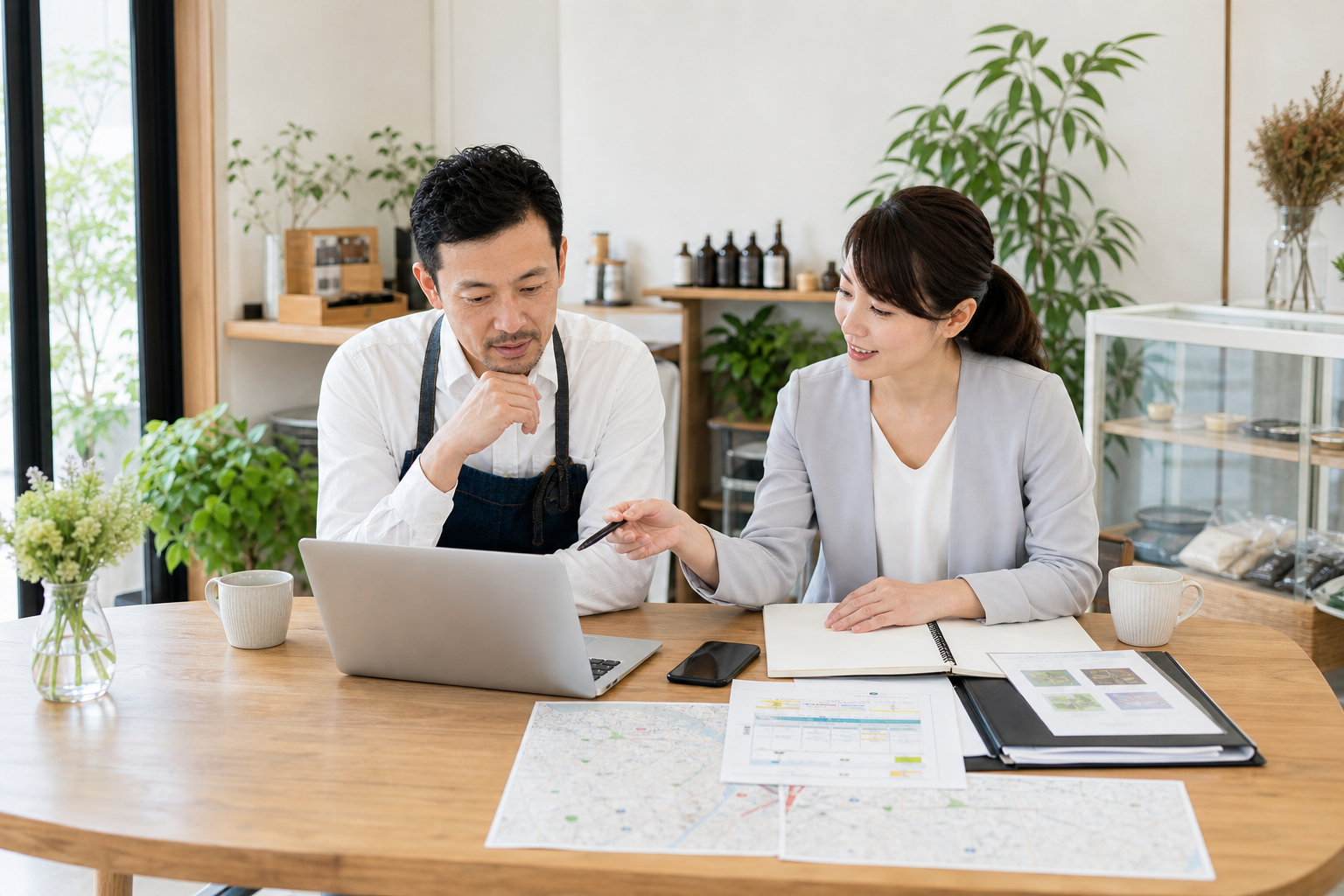 地域の相談窓口として打ち合わせをしている様子